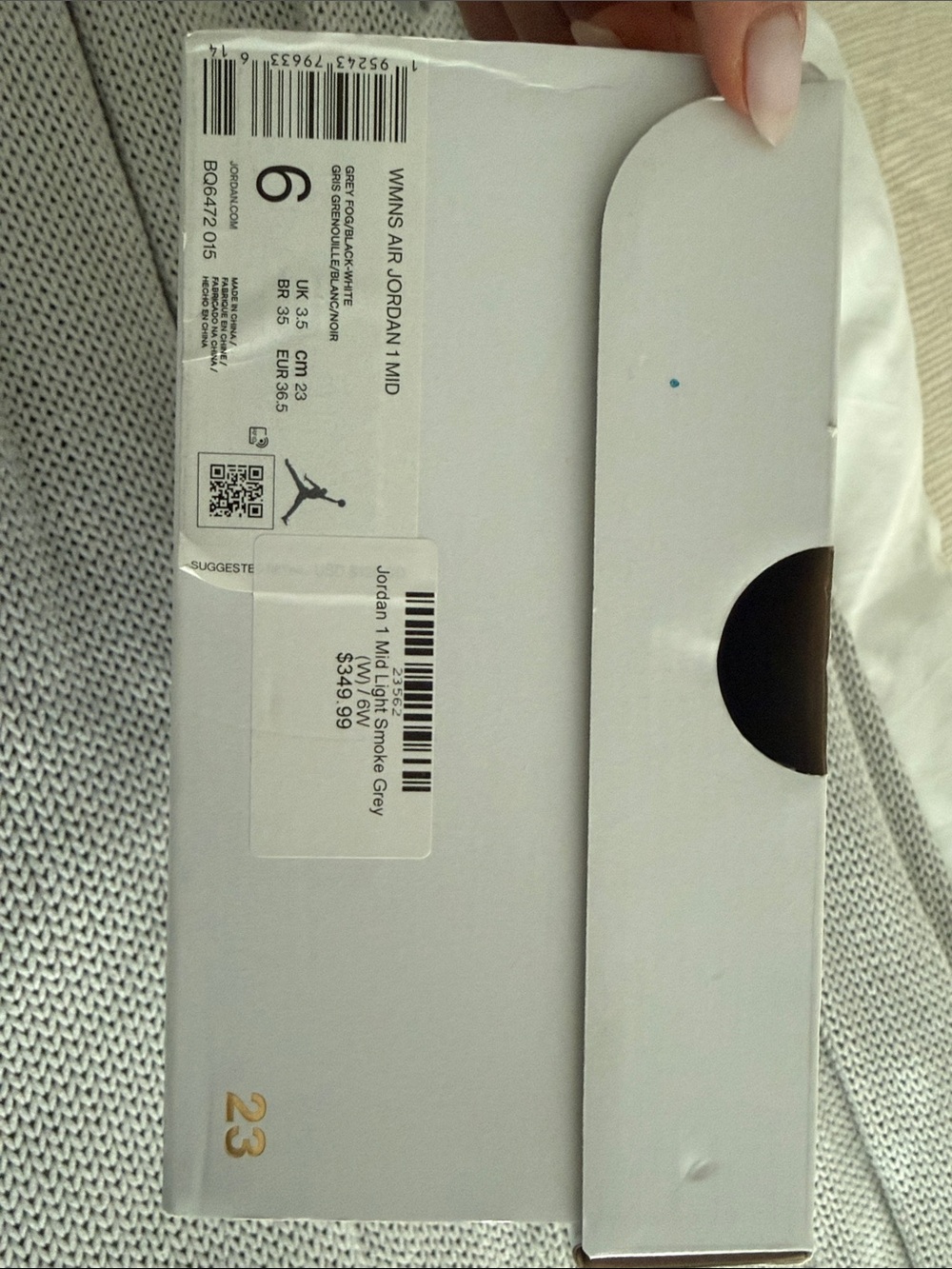 2021 Wmns Air Jordan 1 Mid 'Grey Fog' - Picture 10 of 10